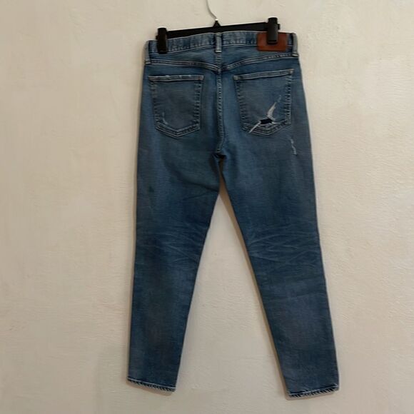 Authentic Moussy  Women’s Jeans  SZ 27  Light Wash Mid Rise Straight  Distressed - Picture 3 of 7